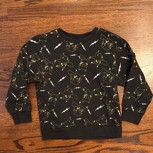 Pokemon Black Sweatshirt with Gold Pikachu Design